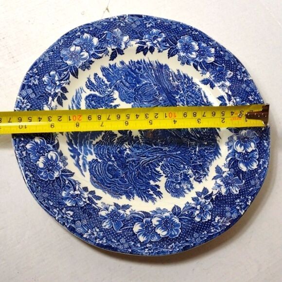 Vintage Enoch‎ Wedgwood  (Tunstall) Ltd. Blue "Woodlands" Dinner Plate 11" - Picture 6 of 6